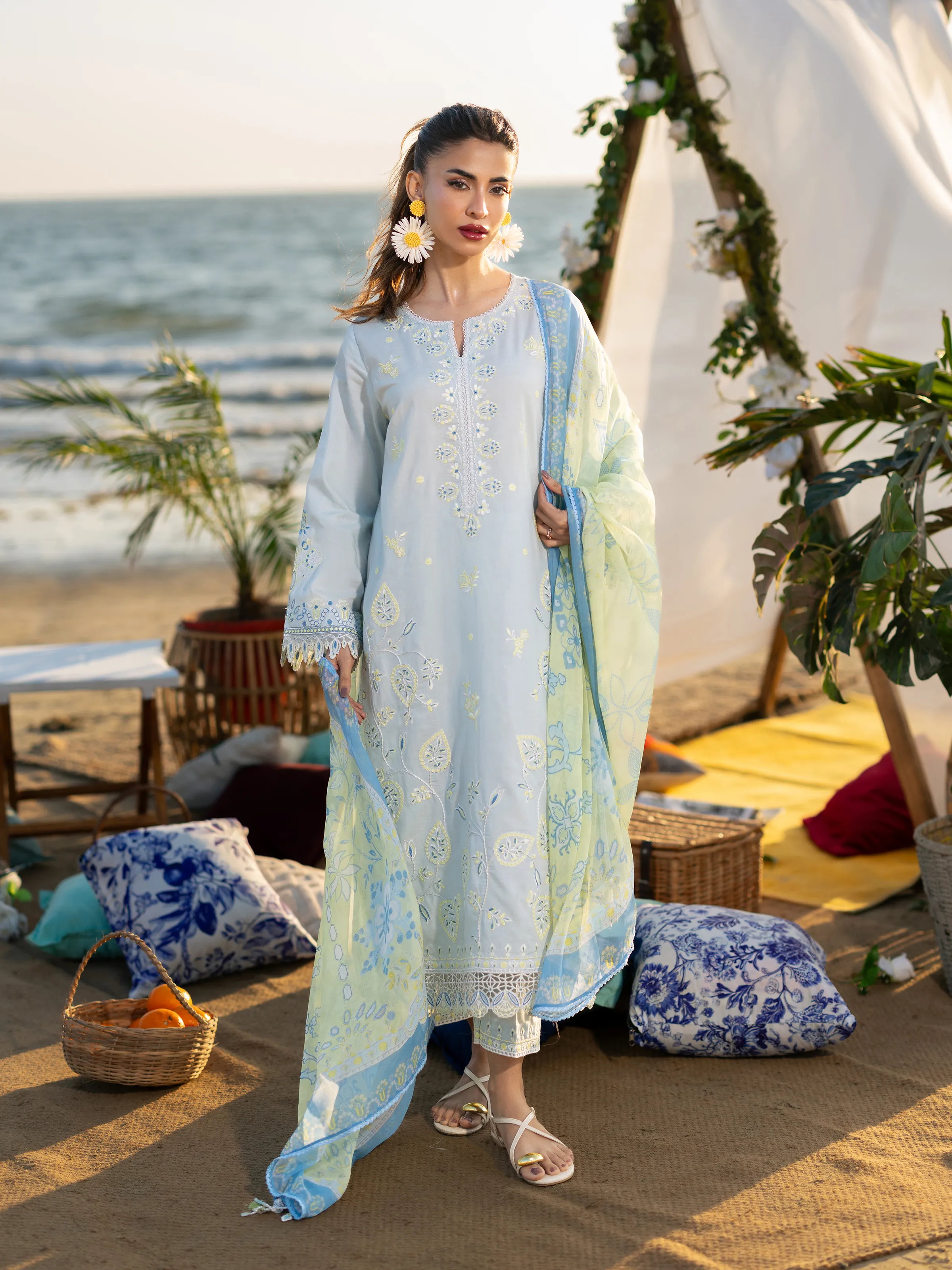 Unstitched Embroidered Cambric Suit - EWU6V2-33454-3P